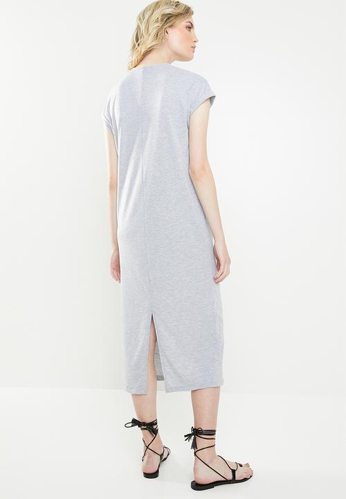 Superbalist - Grown on sleeve T-shirt dress - grey 