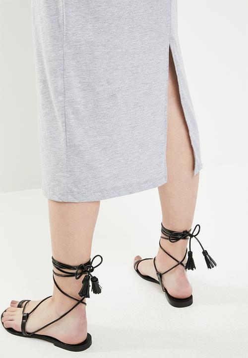 Superbalist - Grown on sleeve T-shirt dress - grey 