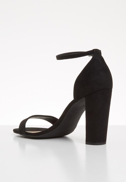New Look - Wide fit ankle strap block heels - black
