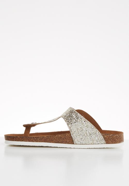 ONLY - Mathilda metallic toe split sandal - silver 