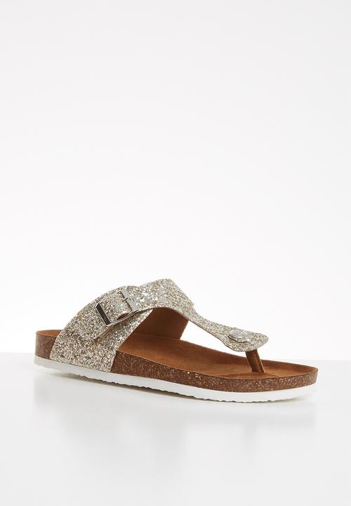 ONLY - Mathilda metallic toe split sandal - silver 