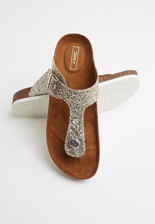 ONLY - Mathilda metallic toe split sandal - silver 