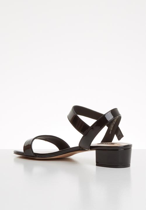 ONLY - Apple midi heel patent sandal - black