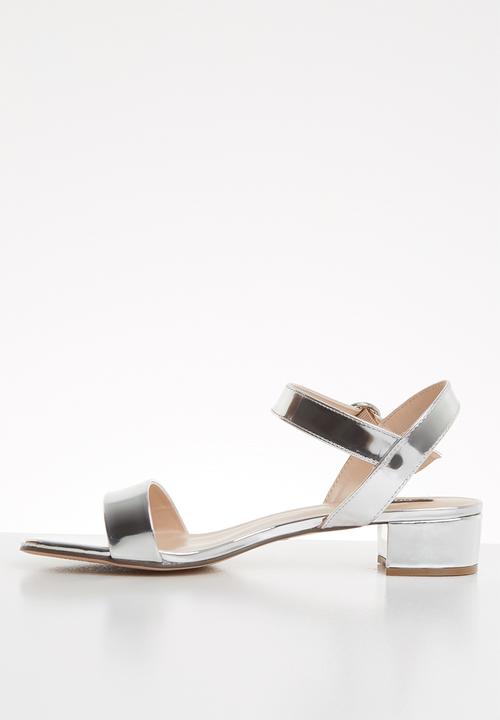 ONLY - Apple midi heel metallic sandal - silver 