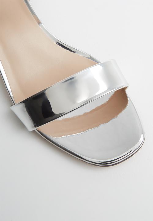 ONLY - Apple midi heel metallic sandal - silver 
