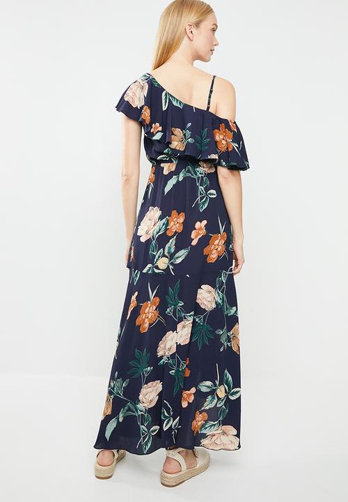 Revenge - Chiffon off shoulder maxi - multi 