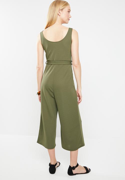 Revenge - V-front cut-out jumpsuit - khaki