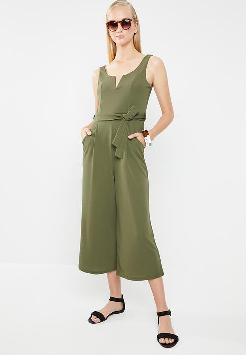 Revenge - V-front cut-out jumpsuit - khaki