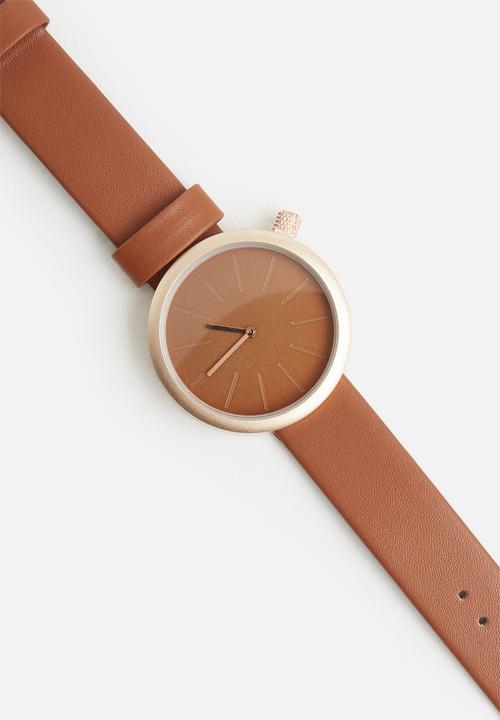 Joy Collectables - Leather-look watch - tan
