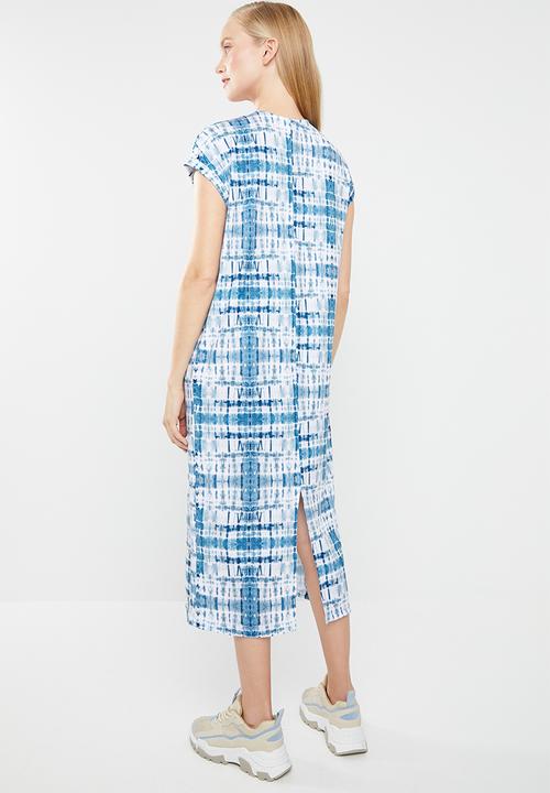 Superbalist - Grown on sleeve T-shirt dress - blue 