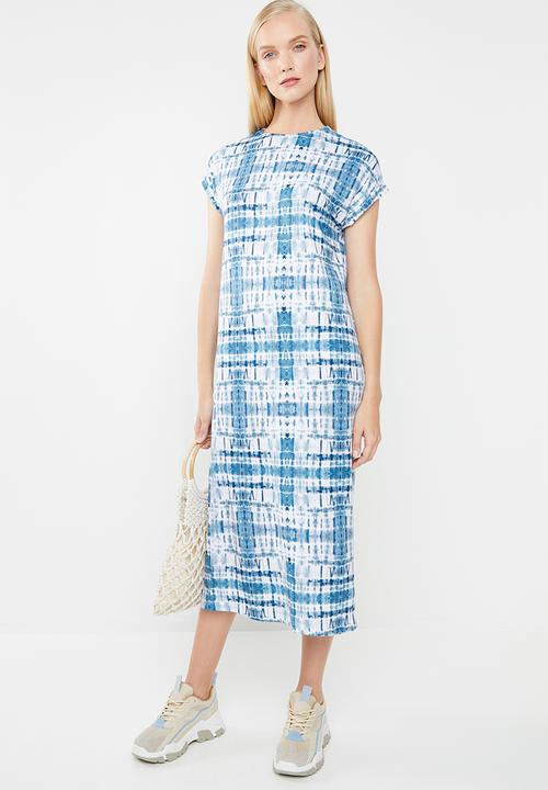 Superbalist - Grown on sleeve T-shirt dress - blue 
