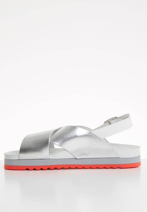 Vero Moda - Rita leather sandal - silver