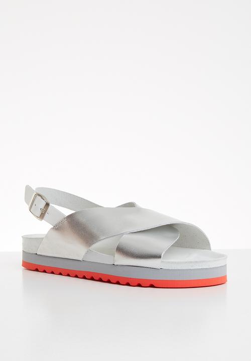 Vero Moda - Rita leather sandal - silver