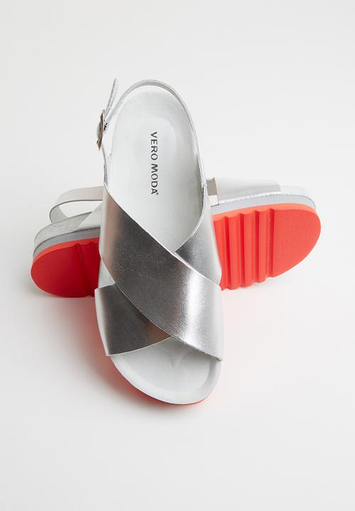 Vero Moda - Rita leather sandal - silver