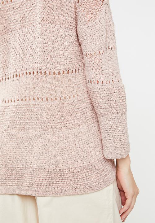 Jacqueline de Yong - Sorbet 3/4 sleeve pullover knit - pink