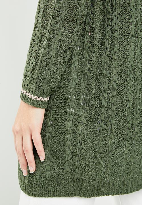 Jacqueline de Yong - Mynte long sleeve cardigan - green