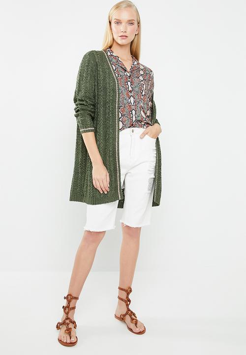 Jacqueline de Yong - Mynte long sleeve cardigan - green