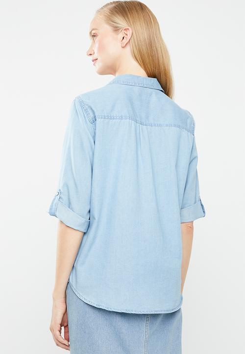 Jacqueline de Yong - Shine 3/4 sleeve shirt - blue