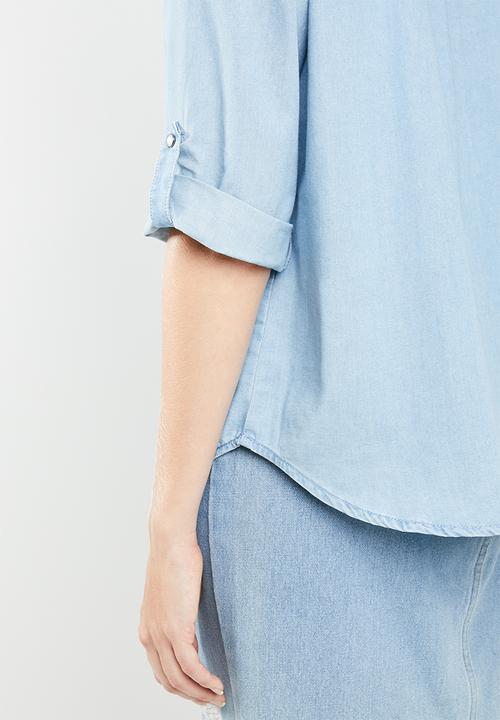 Jacqueline de Yong - Shine 3/4 sleeve shirt - blue