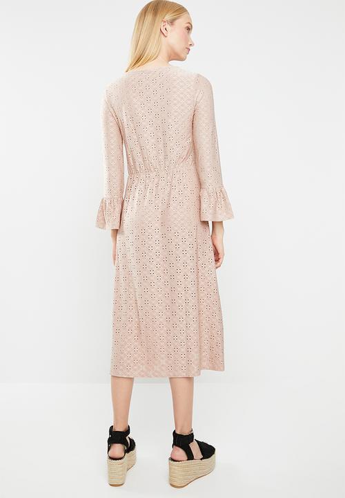 Jacqueline de Yong - Cathinka long sleeve midi dress - neutral