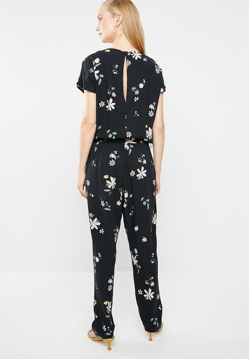 Jacqueline de Yong - Star floral jumpsuit - black