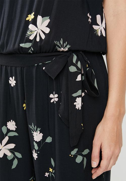 Jacqueline de Yong - Star floral jumpsuit - black
