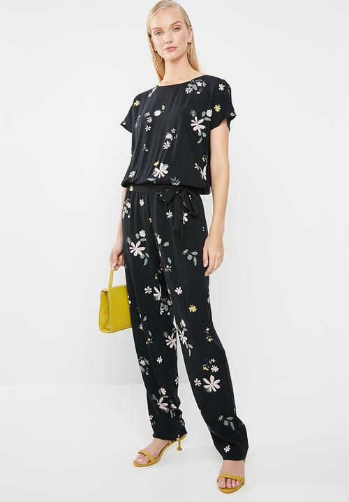 Jacqueline de Yong - Star floral jumpsuit - black