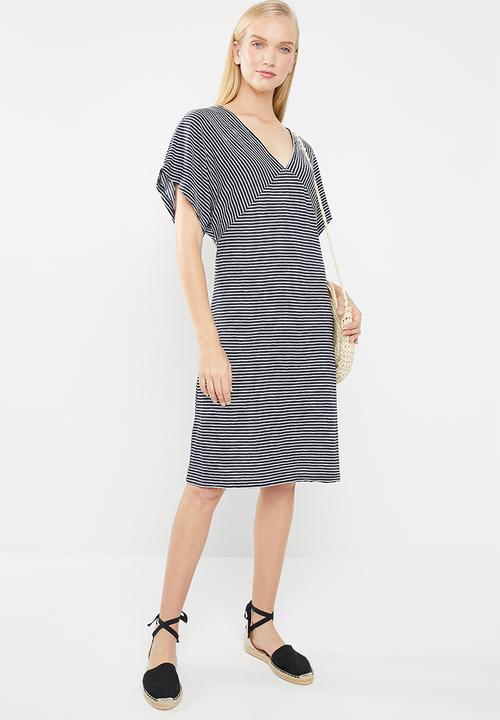 Jacqueline de Yong - Lora short sleeve dress - navy