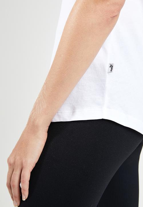 PUMA - Essential short sleeve logo tee - white