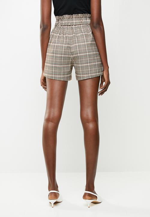 Jacqueline de Yong - Sandra check paperwaist shorts - multi 