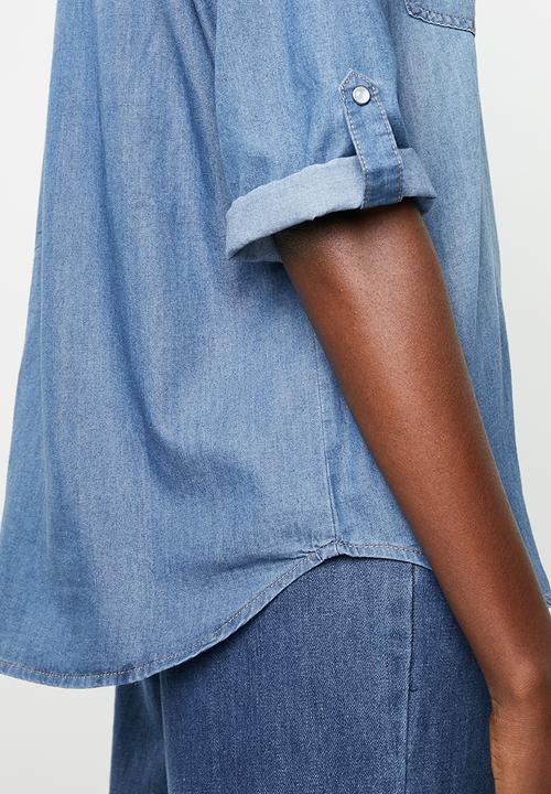 Jacqueline de Yong - Shine 3/4 sleeve shirt - blue