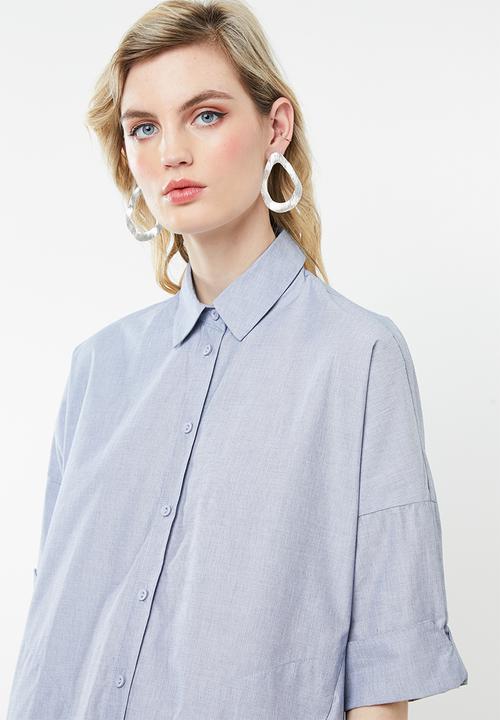 AMANDA LAIRD CHERRY - Thutho shirt dress - blue