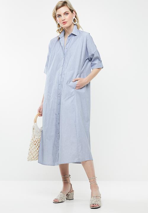 AMANDA LAIRD CHERRY - Thutho shirt dress - blue