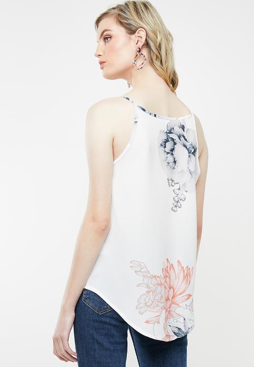 Revenge - Sleeveless floral top - white