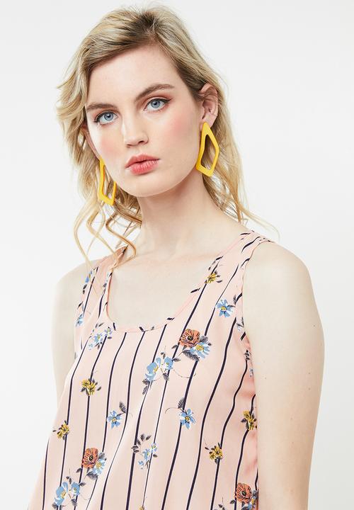 Revenge - Stripe detail top - pink
