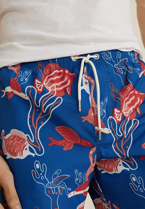 MANGO - Florpa swimming trunks - blue & red