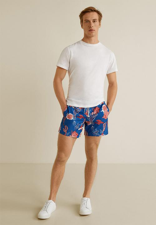 MANGO - Florpa swimming trunks - blue & red