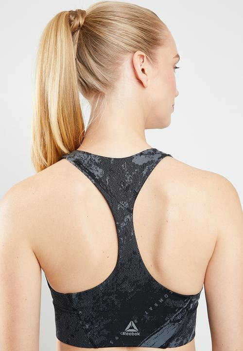 Reebok - Combat jacquard bralette - charcoal