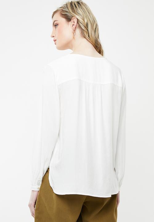 Jacqueline de Yong - Jagger long sleeve shirt - white