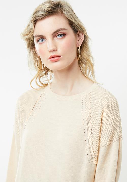 Jacqueline de Yong - Brice long sleeve pullover knit - beige