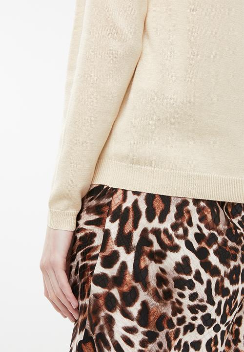 Jacqueline de Yong - Brice long sleeve pullover knit - beige