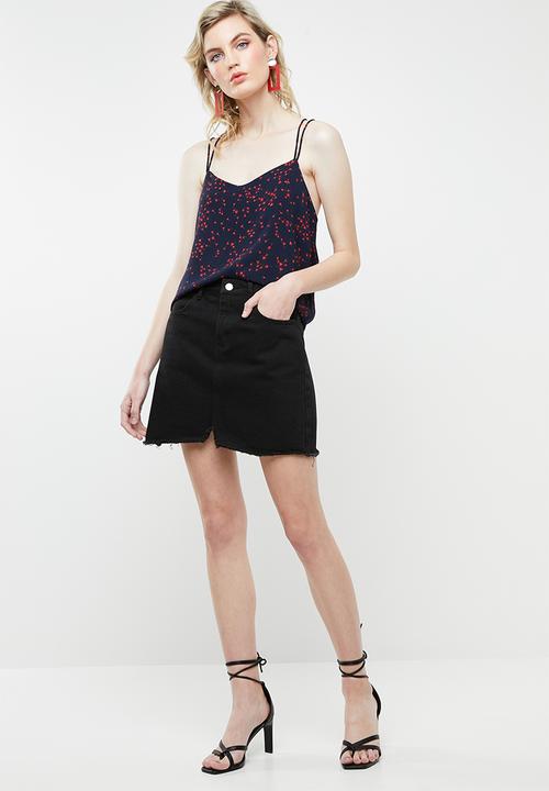 Jacqueline de Yong - Layla strappy top - red & navy
