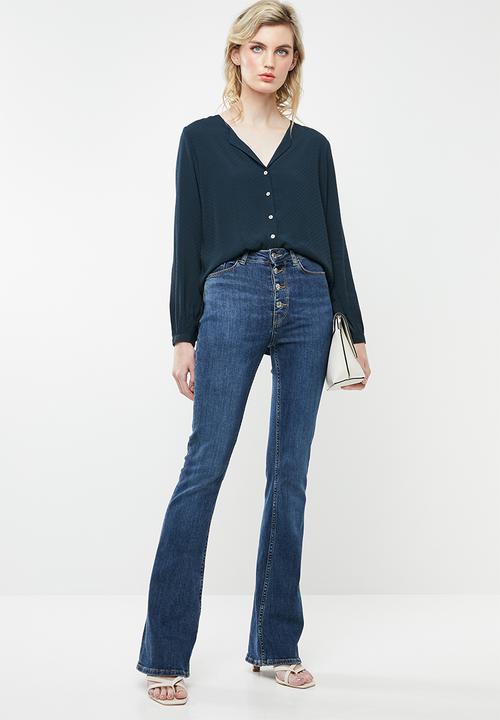 Jacqueline de Yong - Jagger long sleeve shirt - navy