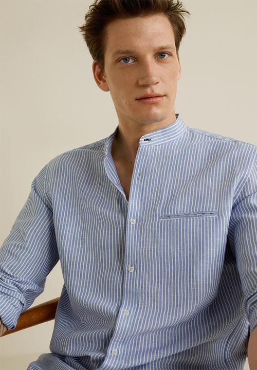 MANGO - Eloisa shirt - blue & white 