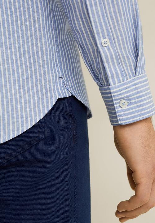 MANGO - Eloisa shirt - blue & white 