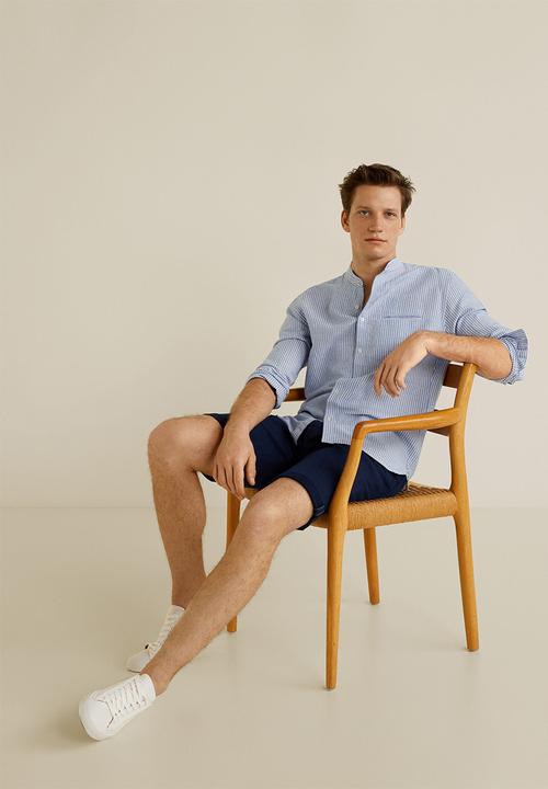 MANGO - Eloisa shirt - blue & white 
