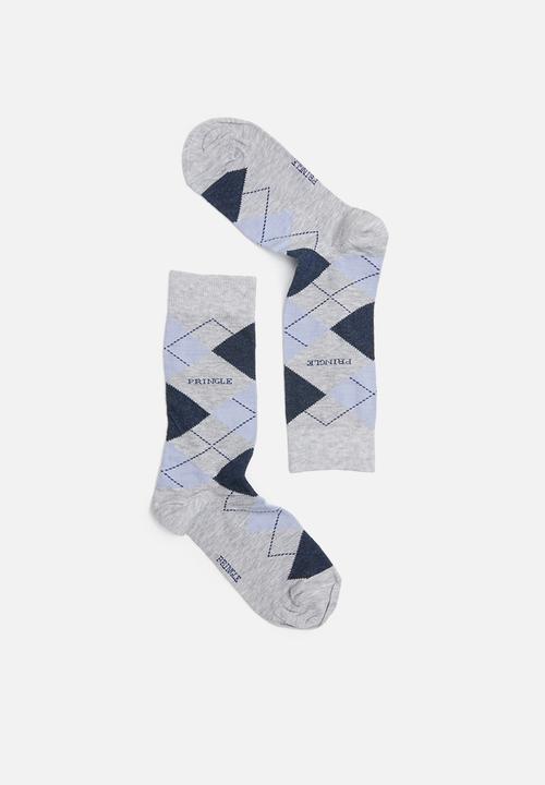 Pringle of Scotland - Argyle socks - navy & grey