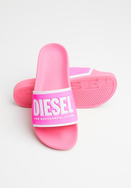Diesel  - SA-valla w slides - pink carnation/star white