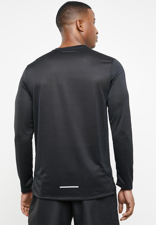 Nike - Nike dry miler top ls - black & silver