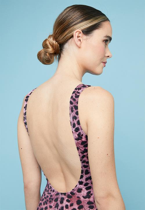 Superbalist - Low back one piece - purple & black